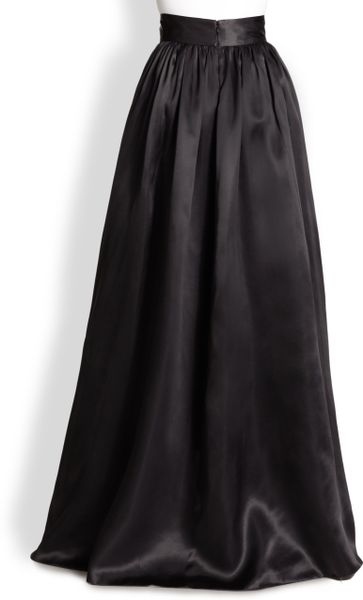 St John Silk Satin Ball Gown Skirt In Black Caviar Lyst