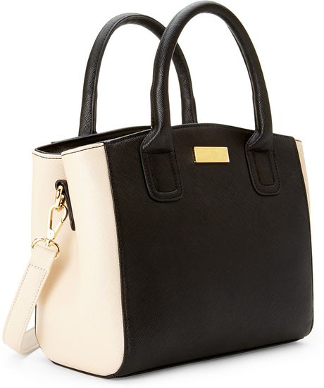 Forever 21 Double Compartment Colorblock Bag in Black (Blackcream ...