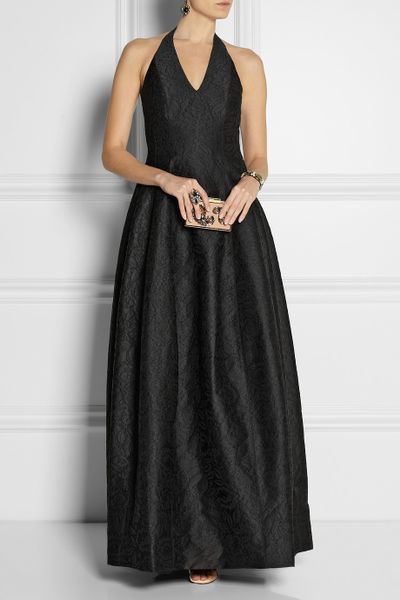halston heritage halter gown