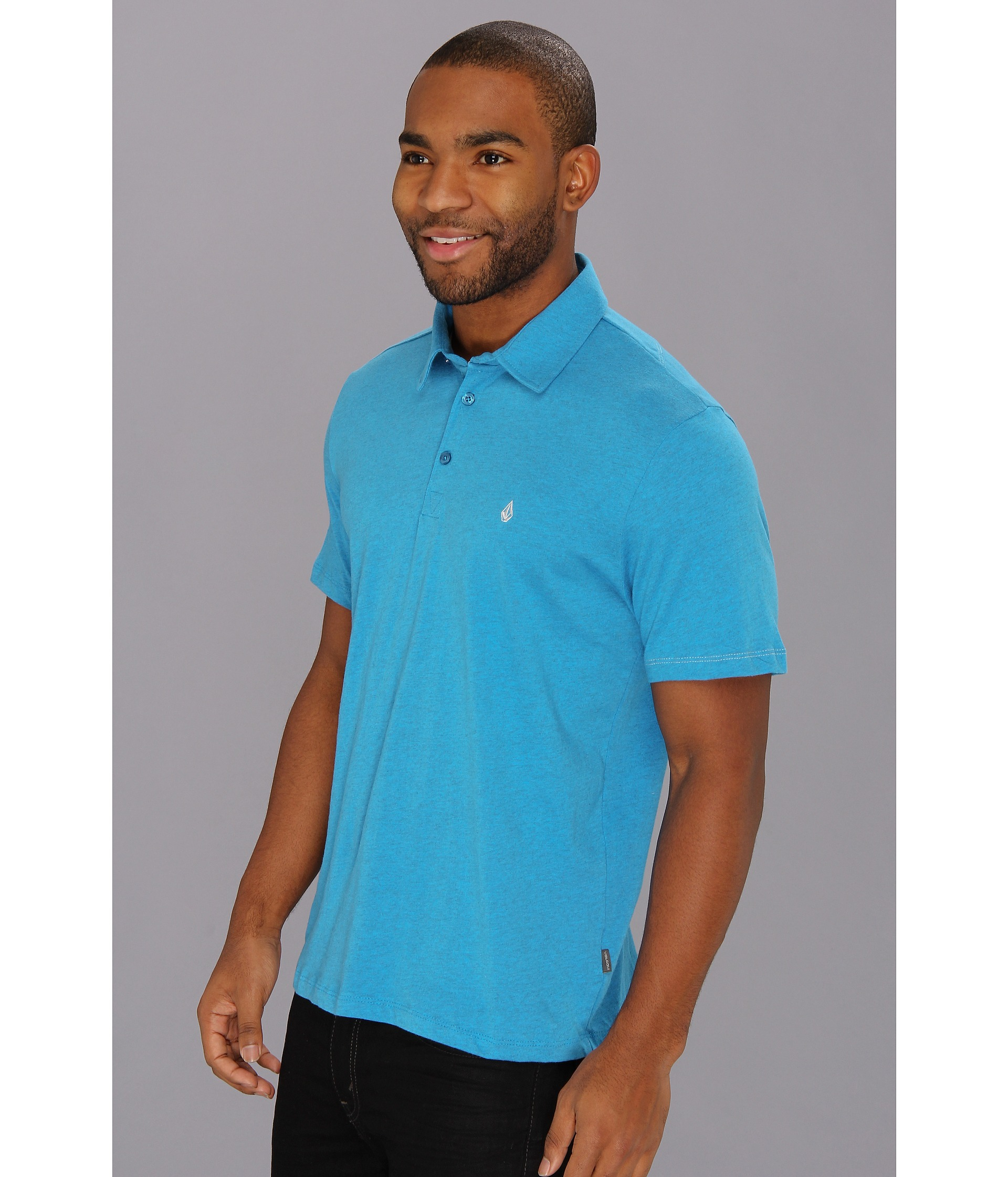 volcom wowzer polo shirt in blue for electric blue lyst volcom wowzer polo shirt in blue for electric blue lyst