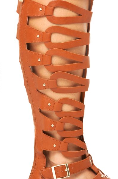 Akira Over The Knee Gladiator Sandal in Tan in Orange (TAN) | Lyst Akira Over The Knee Gladiator Sandal in Tan in Orange (TAN) | Lyst