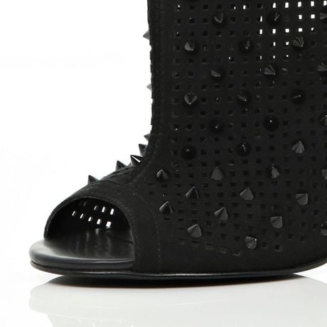 ankle boots peep perforated studded toe river island