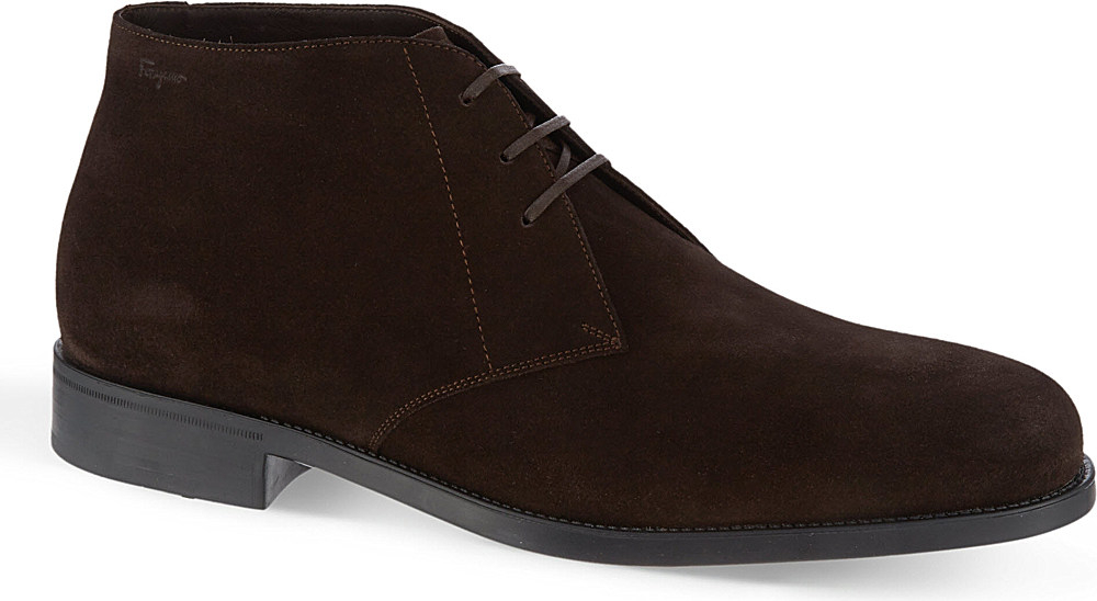 Ferragamo Pioneer Chukka Boots in Brown for Men Lyst