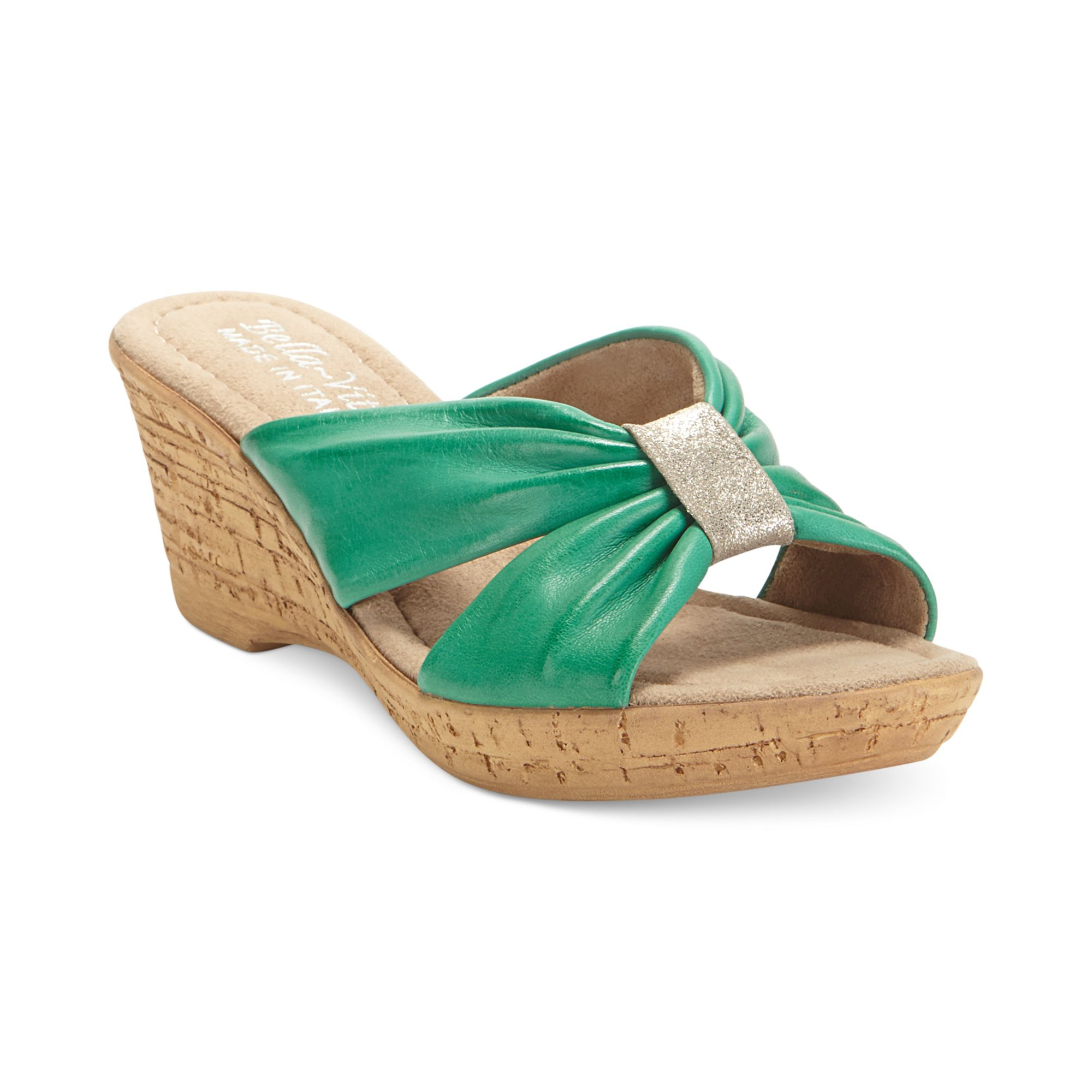 Bella Vita Italian Collection Perfetto Platform Wedge Sandals in Green (Jade) | Lyst