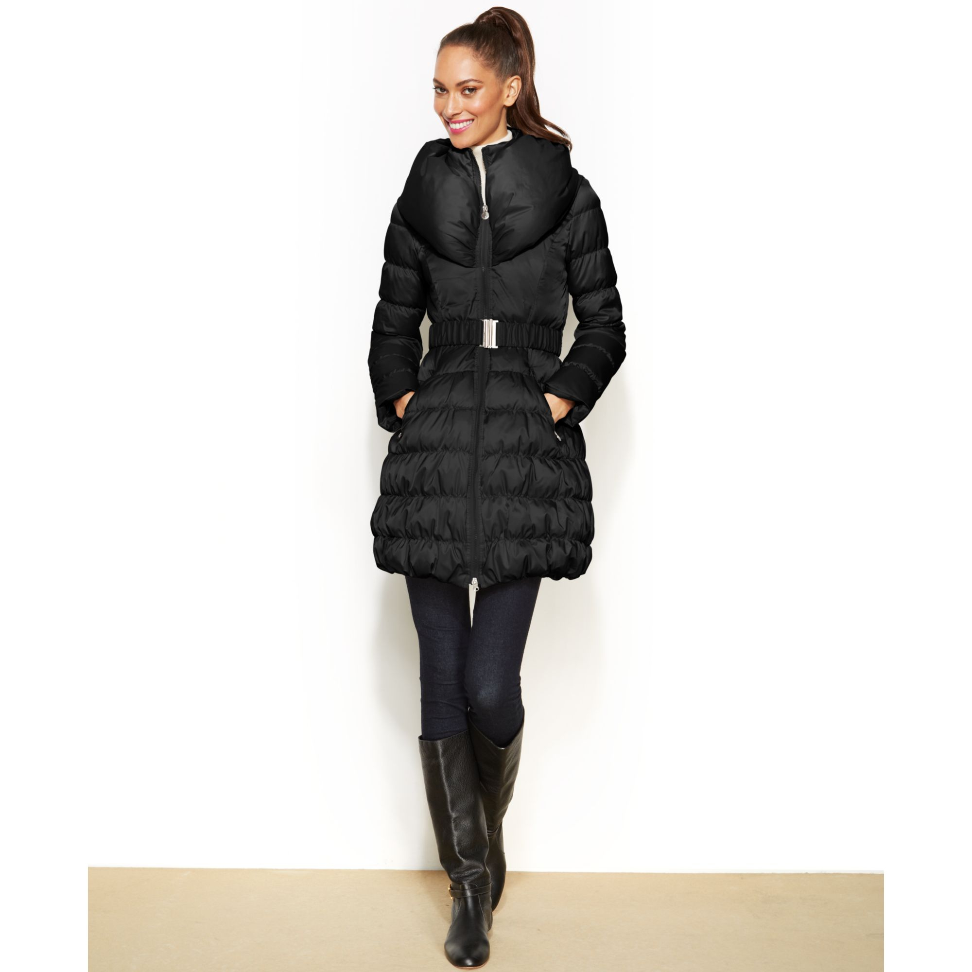 laundry black puffer coat