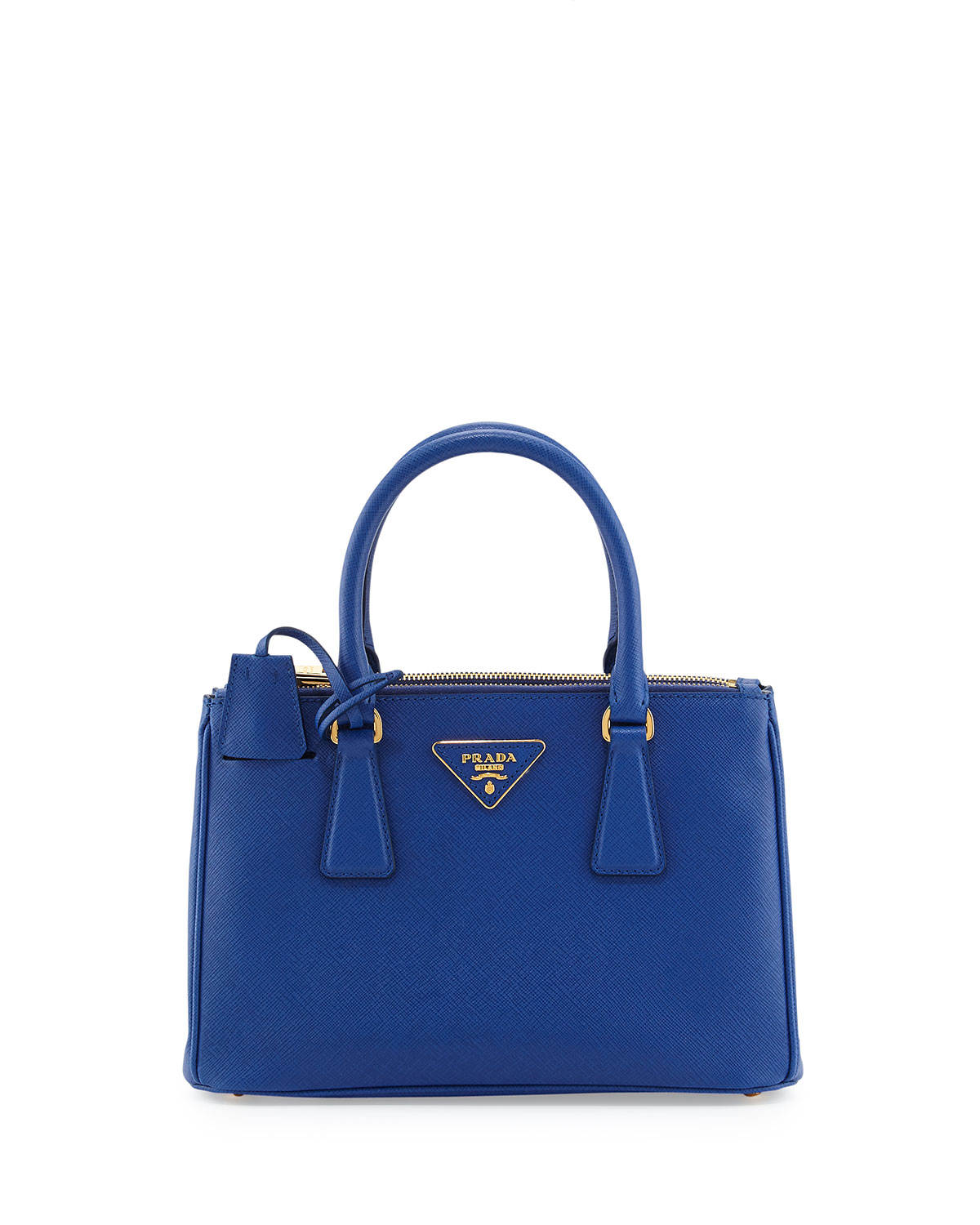 Prada Saffiano Double-Zip Mini Crossbody in Blue (ROYAL BLUE) | Lyst