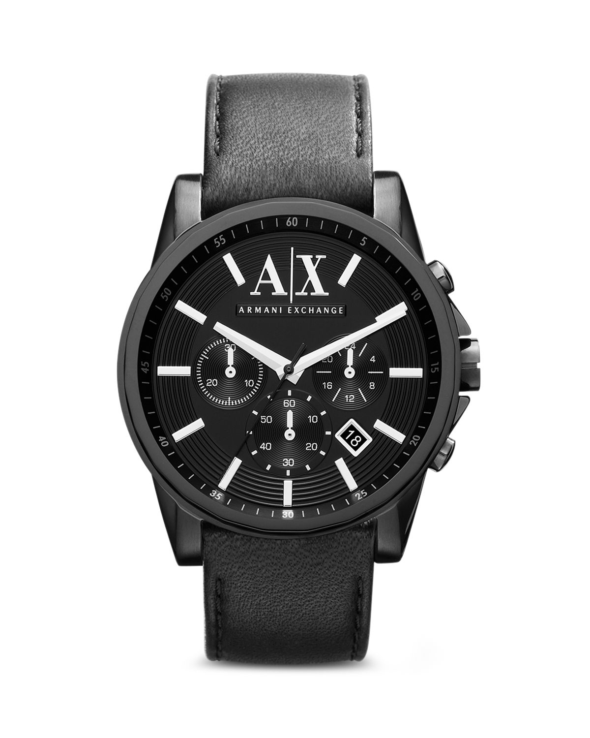 Armani Exchange A|X Armani Exchange Leather Strap Chronograph Watch