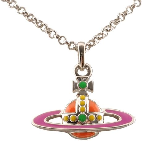 Vivienne Westwood Enamel Orb Necklace in Pink | Lyst