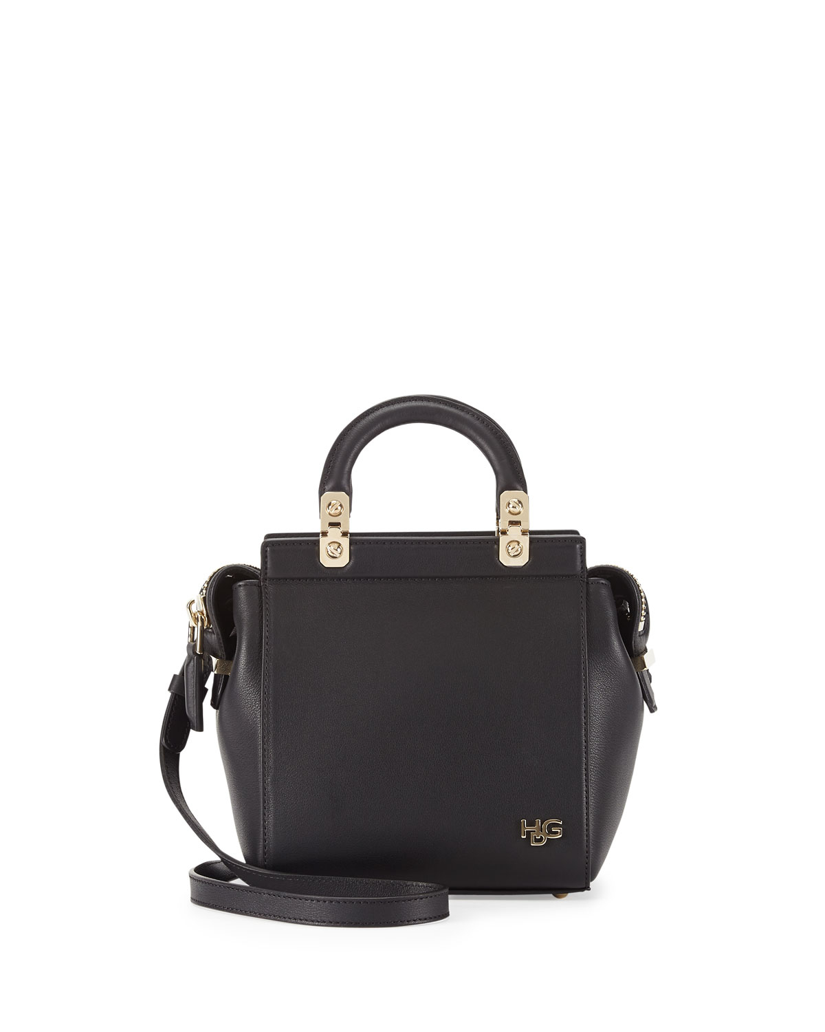 Givenchy Hdg Top-Handle Mini Leather Crossbody Bag in Black