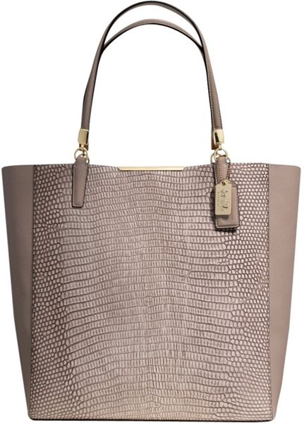 Coach Madison Large Tote Handbag in Beige (Taupe)