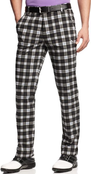 puma plaid tech golf pants