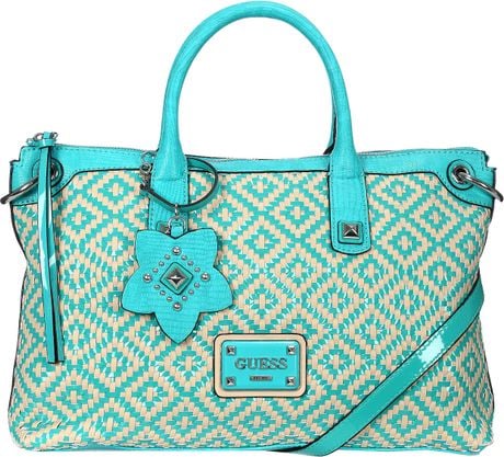 guess green tote bag