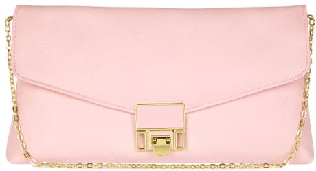 River Island Light Pink Flip Lock Clutch Bag in Pink | Lyst