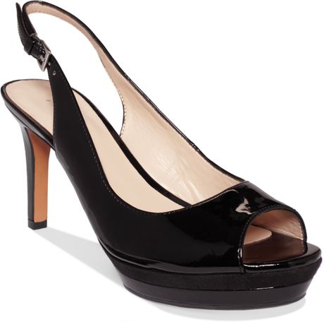 Nine West Able Slingback Platform Pumps in Black (Black Patent) | Lyst