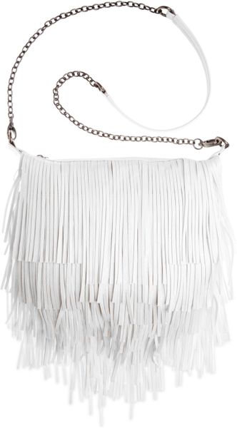 steve madden white fringe purse