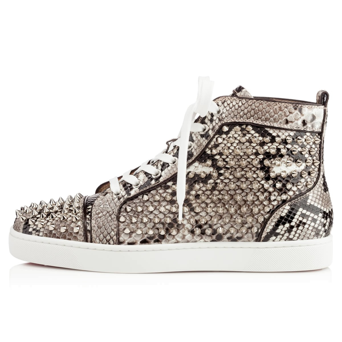 Christian Louboutin Louis Spikes Mens Flat in Gray for Men (roccia) | Lyst