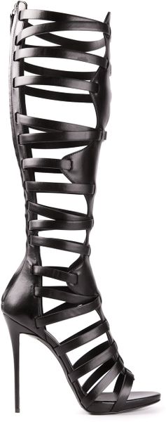 Giuseppe Zanotti Gladiator Knee High Boots in Black | Lyst