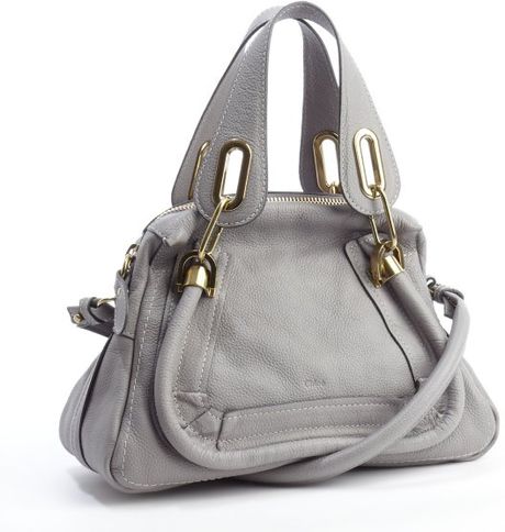 Chloé Cashmere Grey Leather Paratay Small Shoulder Bag in Gray (grey) | Lyst