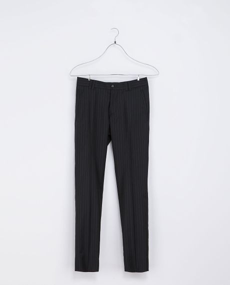 zara navy blue trousers