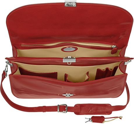 red leather briefcase