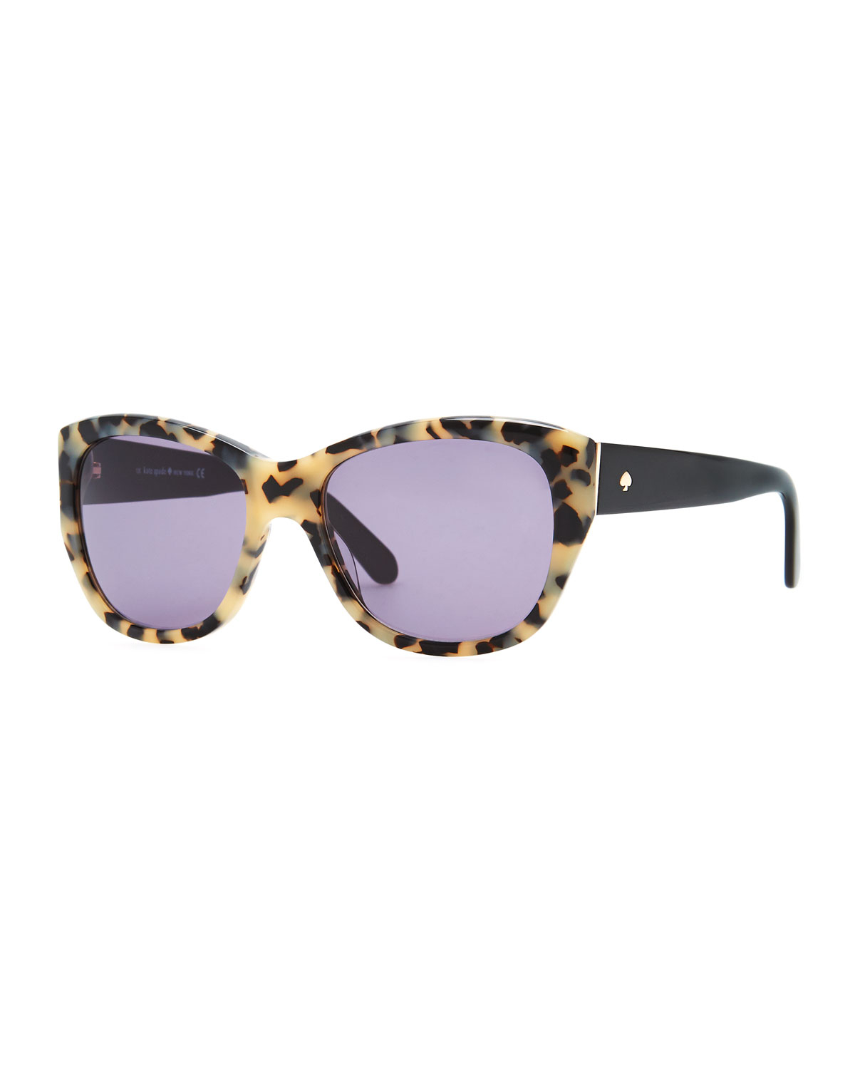 Kate Spade Kia Square Tortoise Sunglasses Creamblack in Animal (BROWN