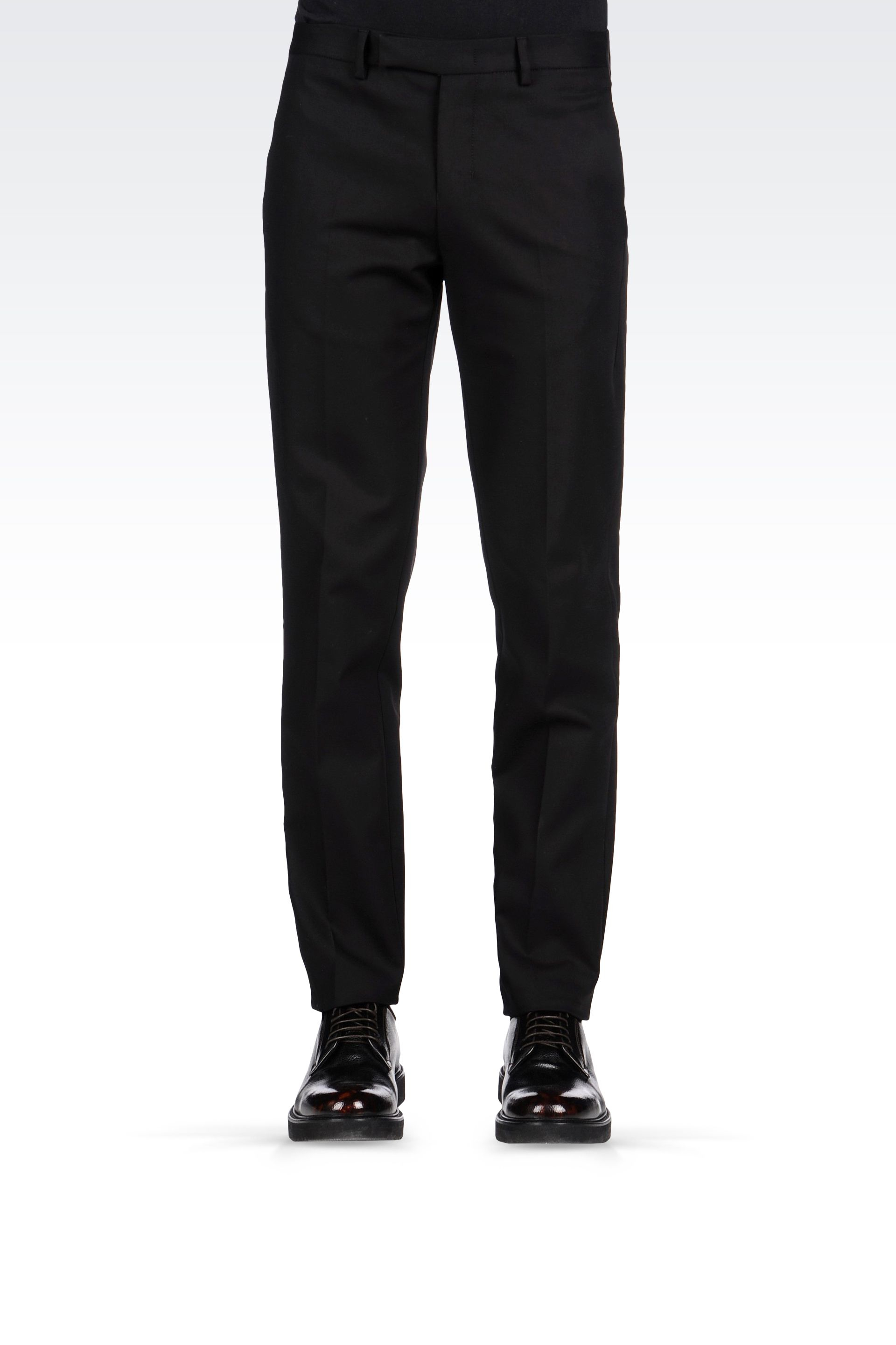 men's black armani trousers
