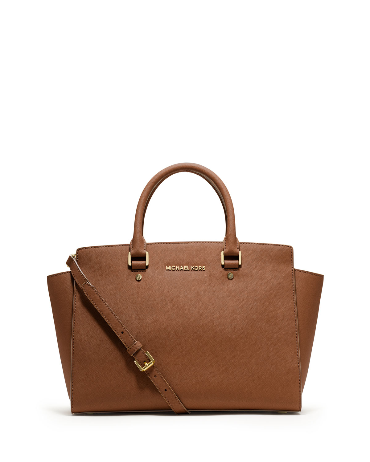 Michael Michael Kors Selma Top-Zip Satchel in Brown (luggage (tan)) | Lyst