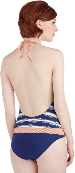 Modcloth Dock Diving One Piece in Blue - Lyst