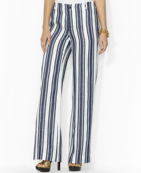 striped straight leg pants