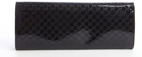 gucci black patent leather clutch