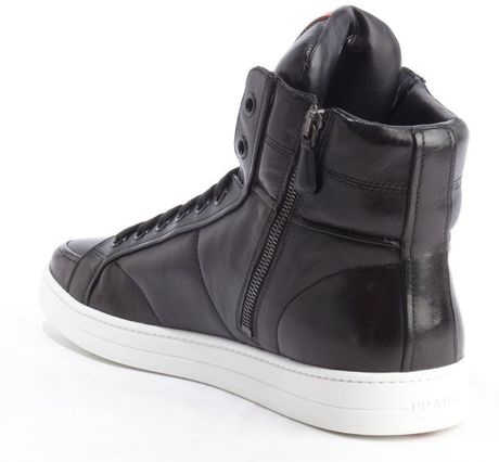 prada black and white shoes