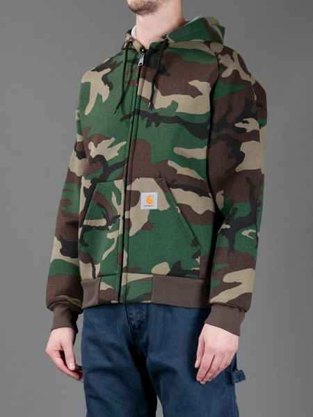 Carhartt Camouflage Hoodie in Green for Men | Lyst