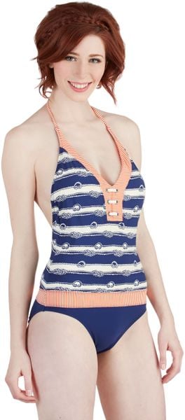 Modcloth Dock Diving One Piece in Blue - Lyst