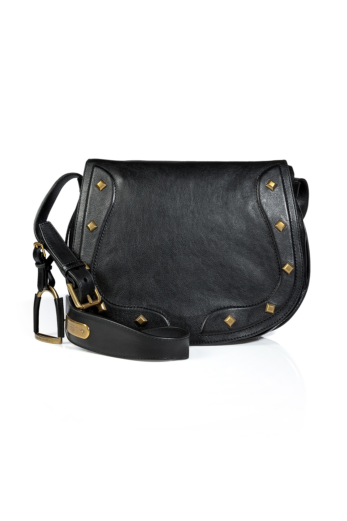 Ralph Lauren Collection Vintage Leather Saddle Bag in Black in Black Lyst