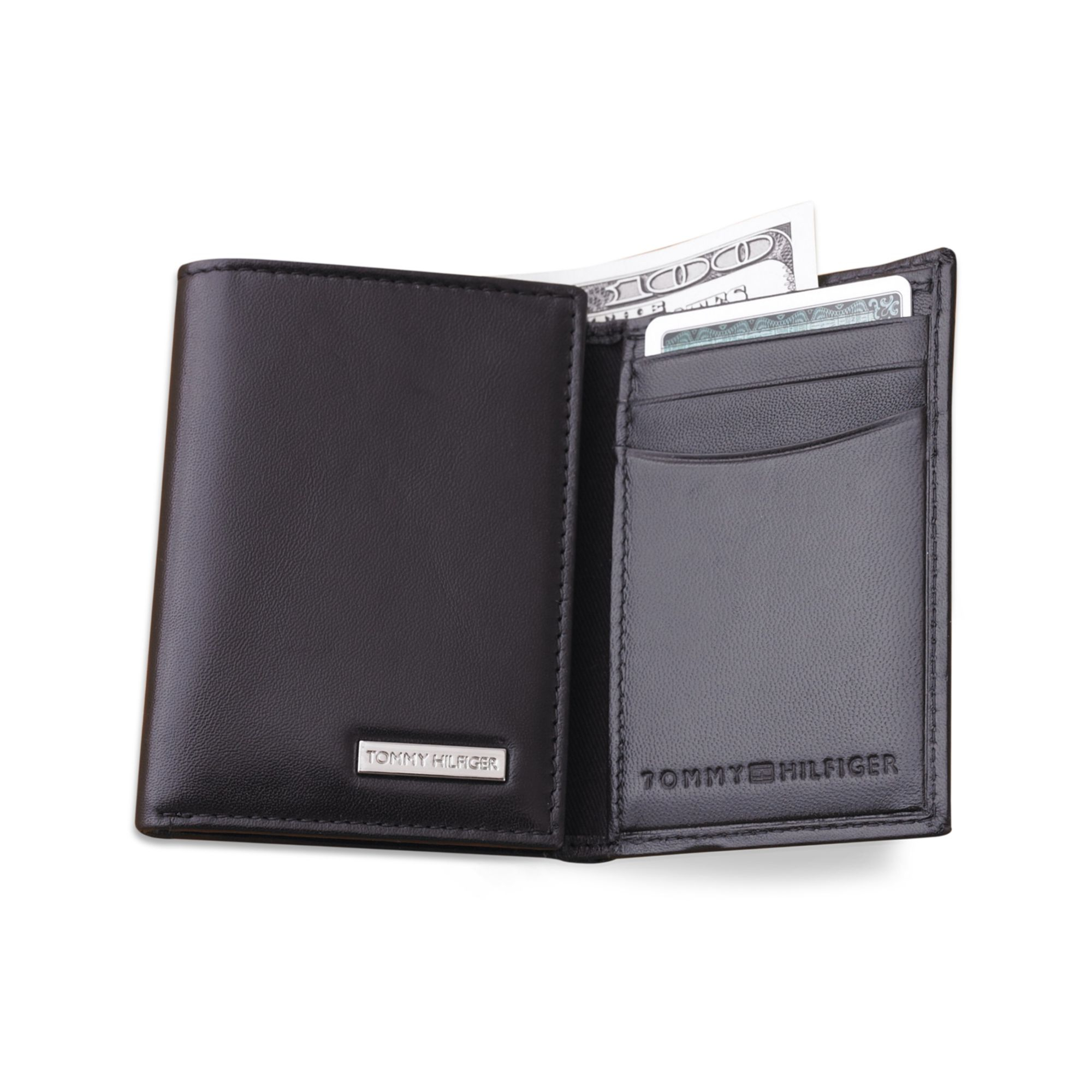 Tommy Hilfiger Leather Trifold Wallet in Black for Men | Lyst