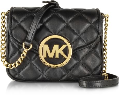 Michael Kors Small Fulton Quilted Crossbody Bag in Black | Lyst