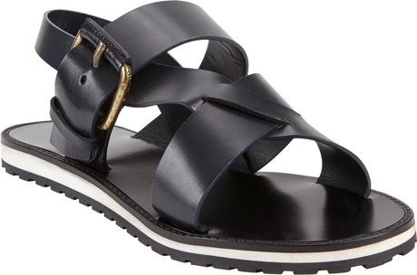 crisscross leather prada  in sandals Blue slingback Sartore Crisscross Flat Sandals  Slingback Lyst