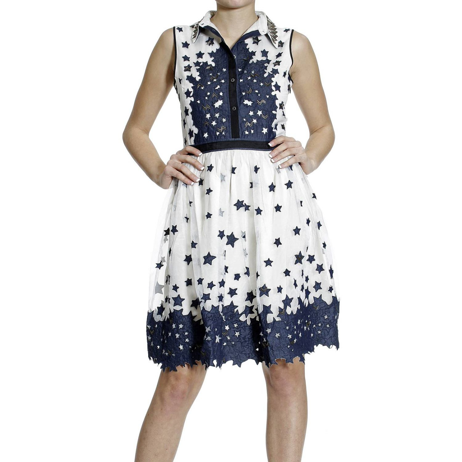 Diesel Dresses Sleeveless Chambray Stars Organza in White (Stone) Lyst