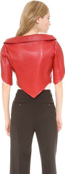 Moschino Leather Heart Shaped Jacket in Red - Lyst