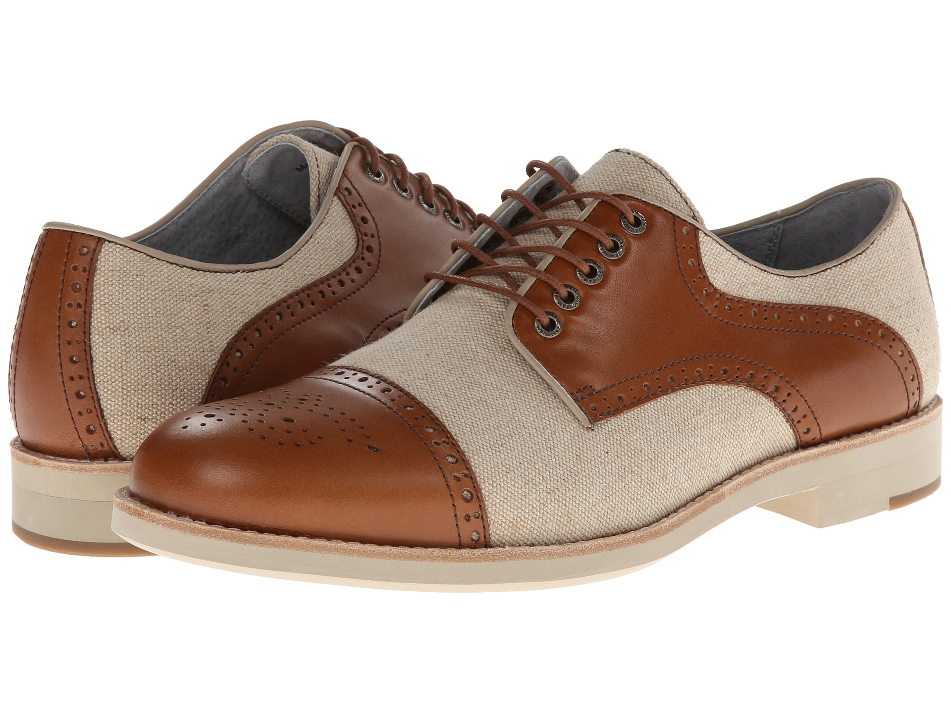 Johnston  Murphy Ellington Cap Toe Saddle in Brown for Men (Tan Full ...