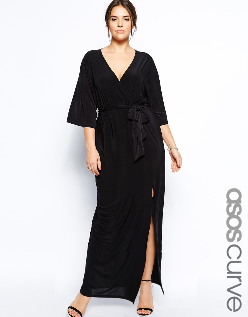 asos-curve-black-kimono-maxi-dress-with-wrap-maxi-dresses-product-1 ...