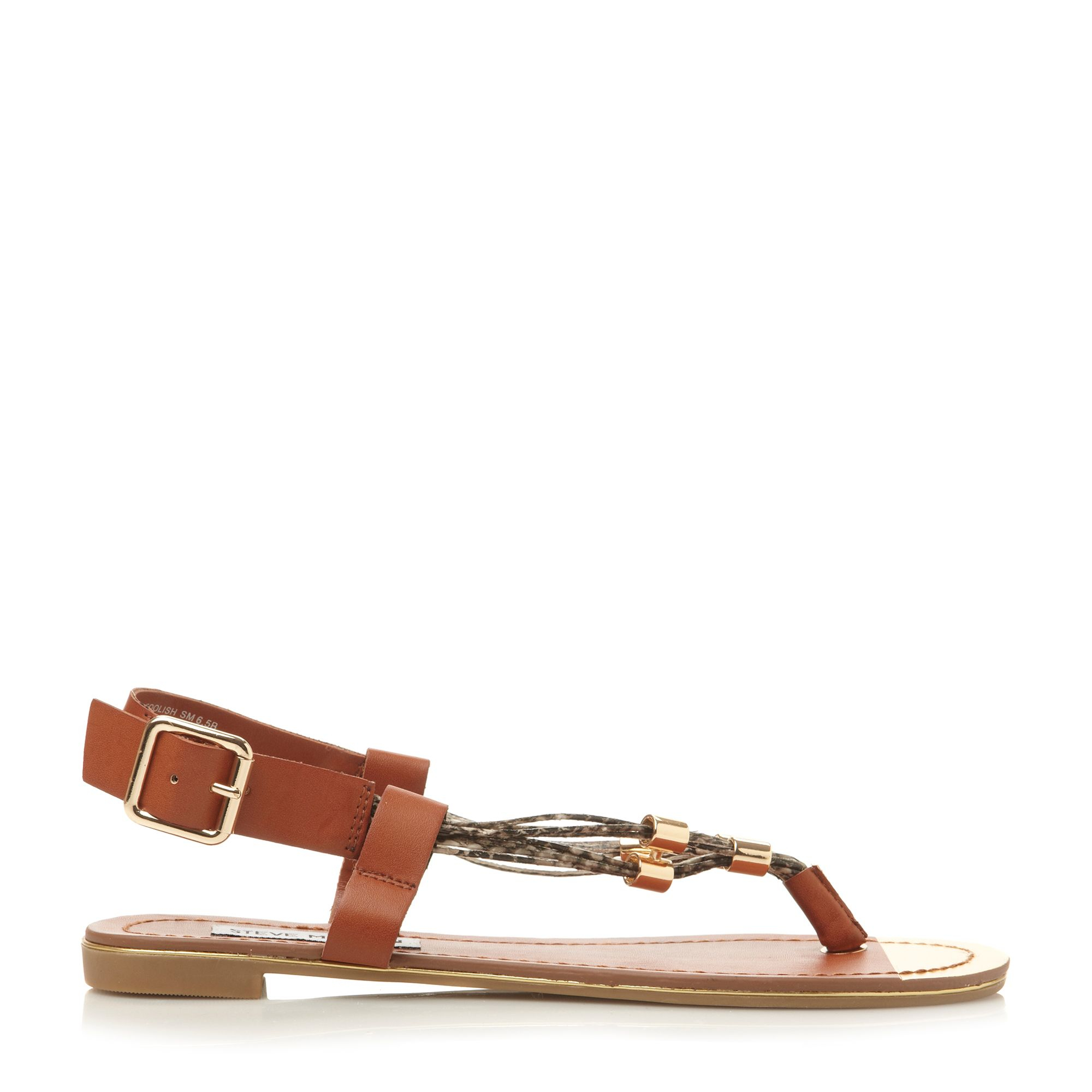 steve madden tan flat sandals