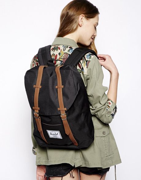 herschel supply co retreat backpack in black lyst herschel supply co retreat backpack in black lyst