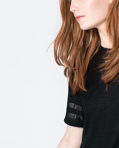 black tshirt zara