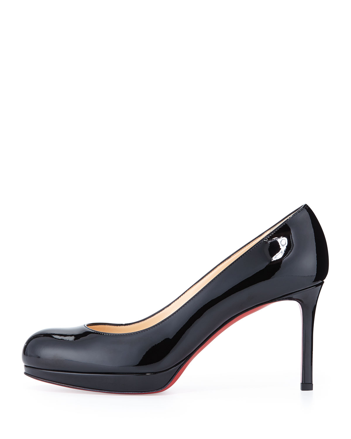 Christian Louboutin New Simple Patent Red Sole Pump in Black | Lyst