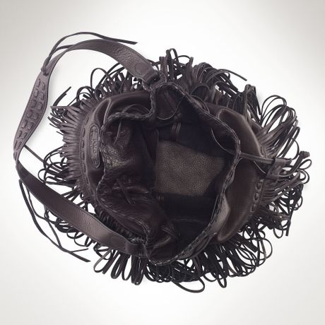 ralph lauren fringe hobo bag