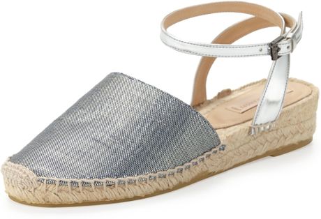 metallic espadrille flats