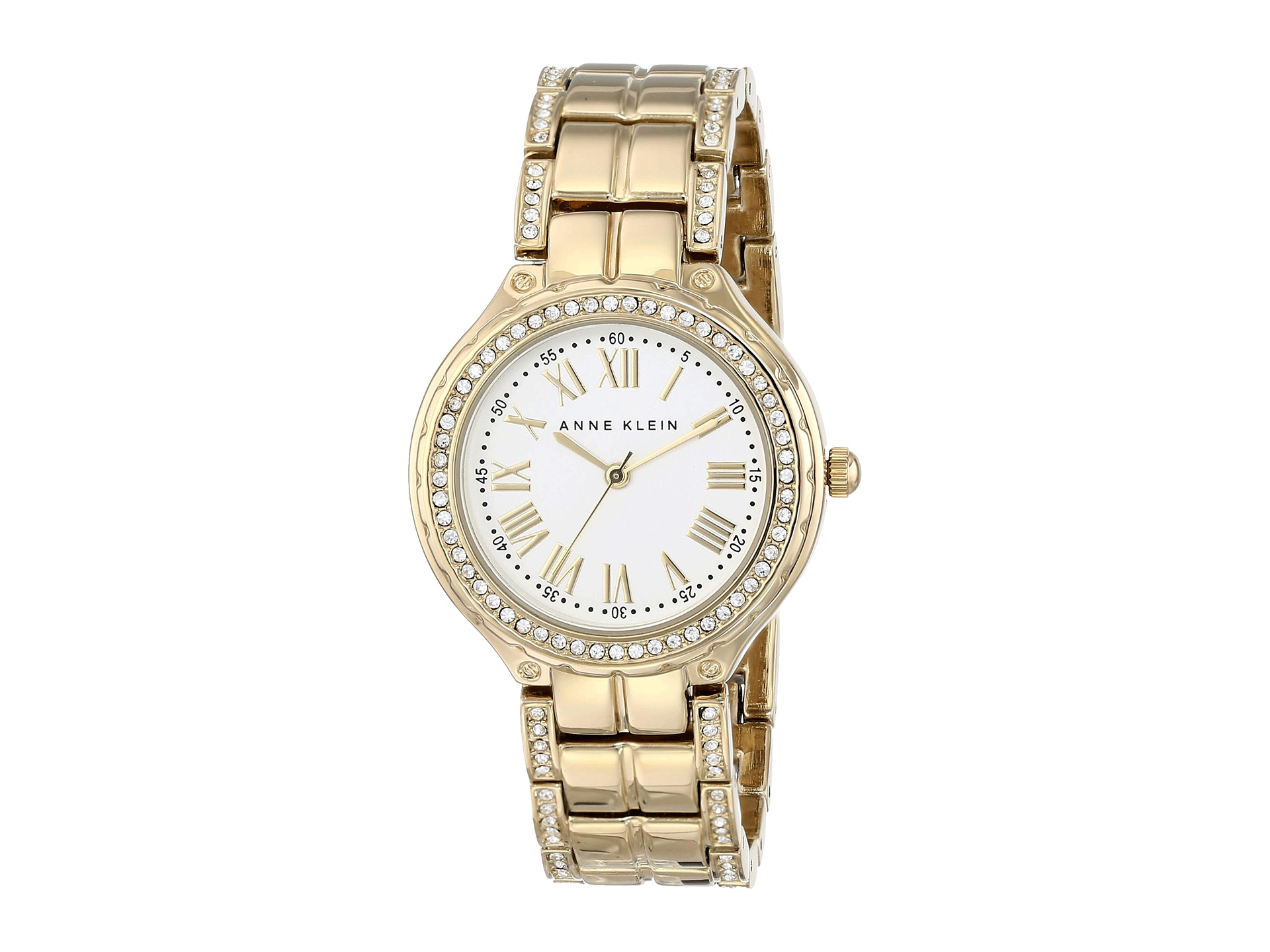 Anne Klein Ak Swarovski Crystal Accented Goldtone Bracelet Watch in