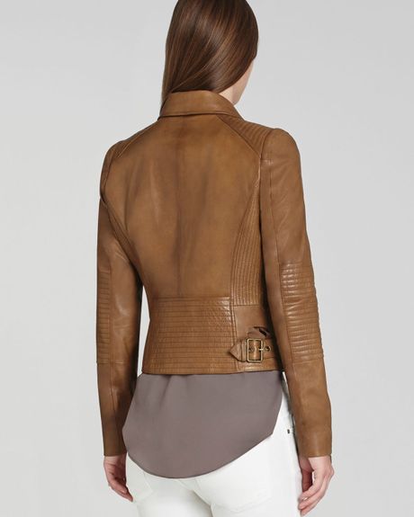 Bcbgmaxazria Bcbg Max Azria Jacket Tara Leather Moto in Brown (Luggage