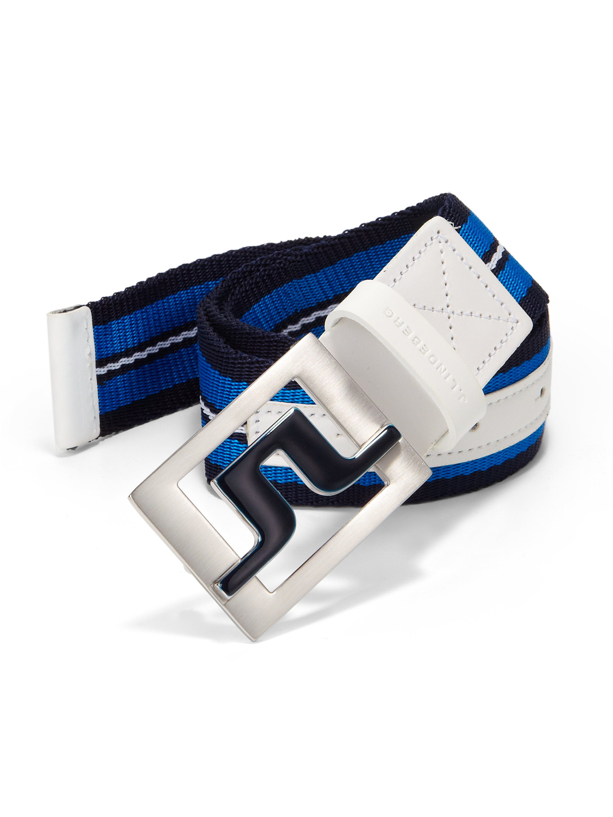 J. Lindeberg Slater Striped Belt in Blue for Men Lyst